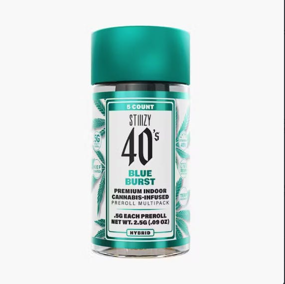 STIIIZY - BLUE BURST - .5G 40's Infused Preroll 5 Pack