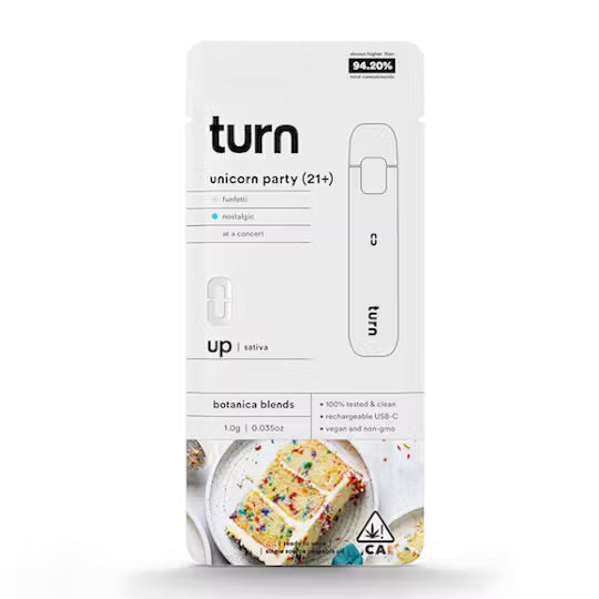 2.0g AIO | unicorn party (21+) | botanica blends | up |