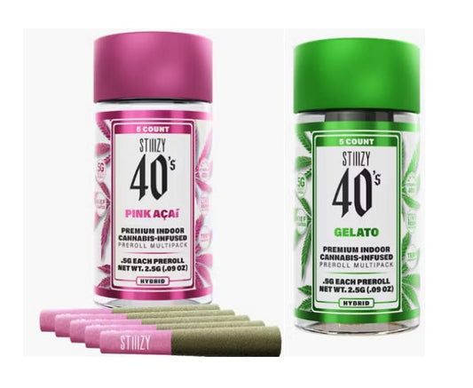STIIIZY PINK ACAI or GELATO 40's PREROLL MULTI PACK .5G