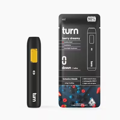 turn 2.0g AIO | berry dreamy | Indica | Disposable | botanica blends | down |