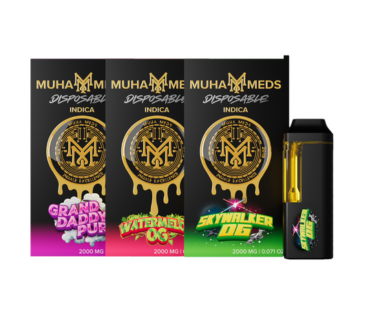 MUHA MEDS * (SATIVA ) Disposable 2000MG ( Habibi / Sour Watermelon Squirt / Pineapple Runtz )