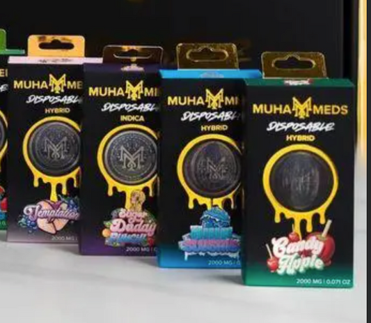 MUHA MEDS * (HYBRID ) Disposable 2000MG ( Temptation / Blue Slushie / Candy Apple )