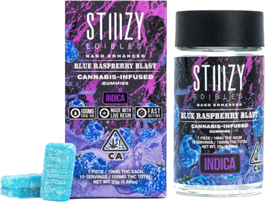 BLUE RASPBERRY BLAST - Gummies 100mg THC Edibles