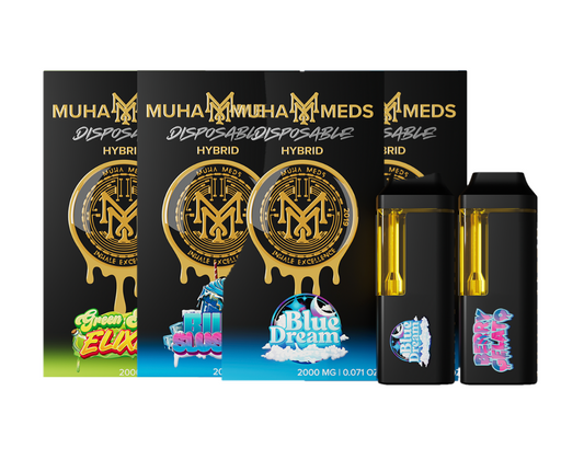 MUHA MEDS * (HYBRID ) Disposable 2000MG ( Berry Gelato / Blue Slushie / Blue Dream / Green Apple Elixir)
