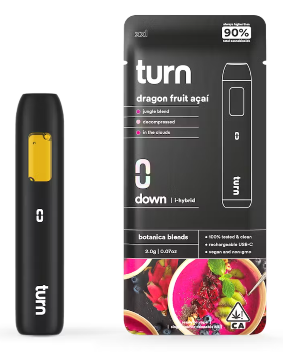 2.0g AIO | dragon fruit açaí | botanica blends | down |