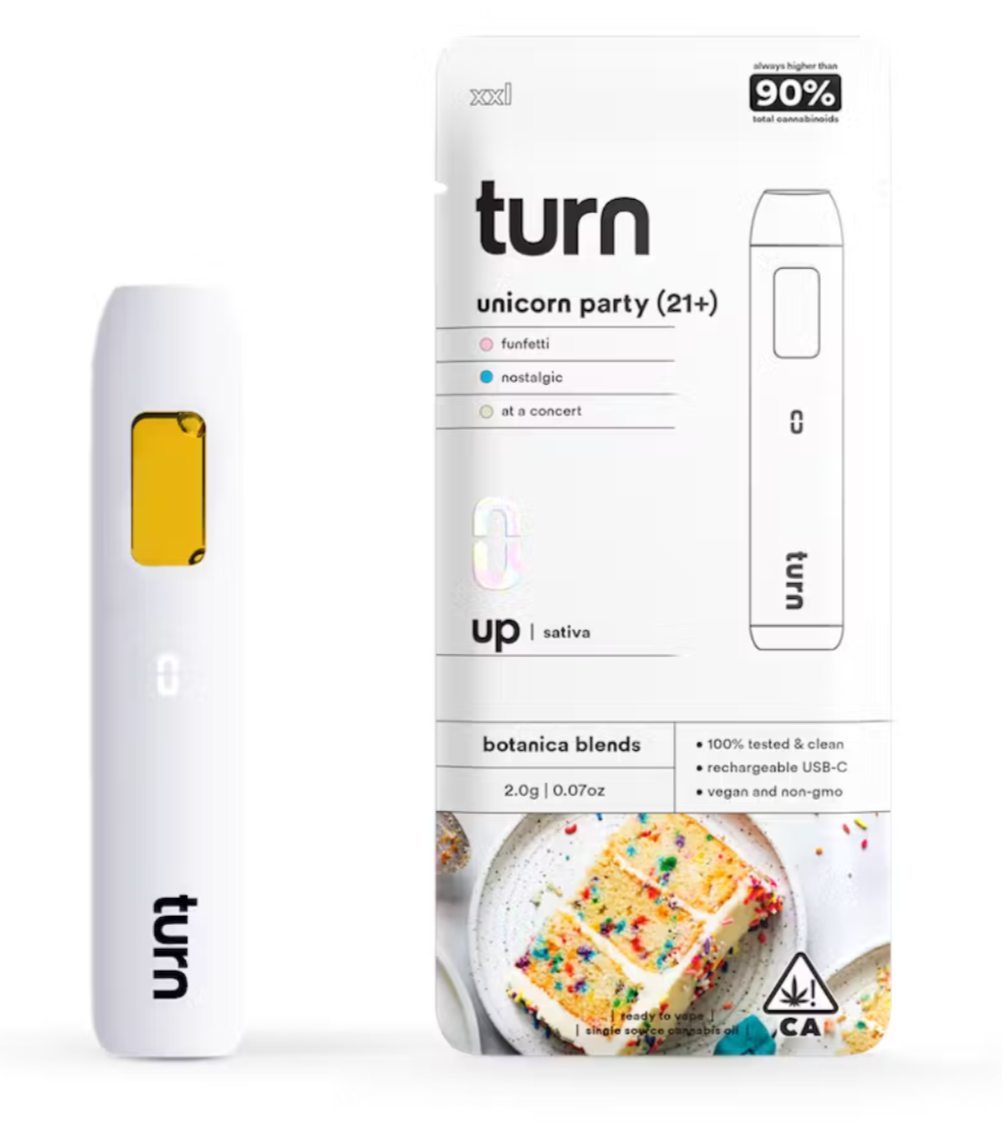 2.0g AIO | unicorn party (21+) | botanica blends | up |