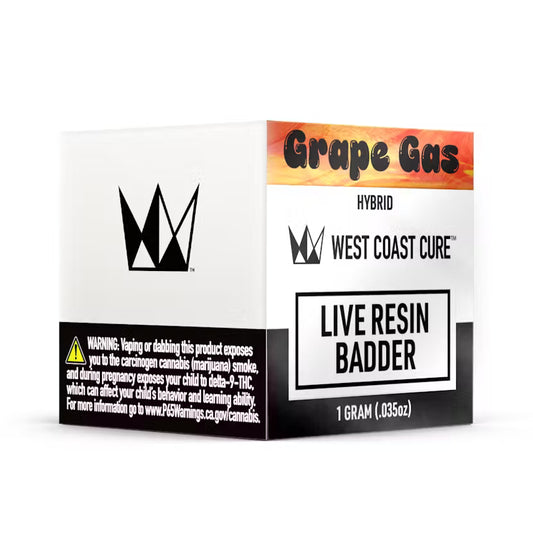 West Coast Cure Grape Gas ( Hybrid ) Live Resin Badder - 1G