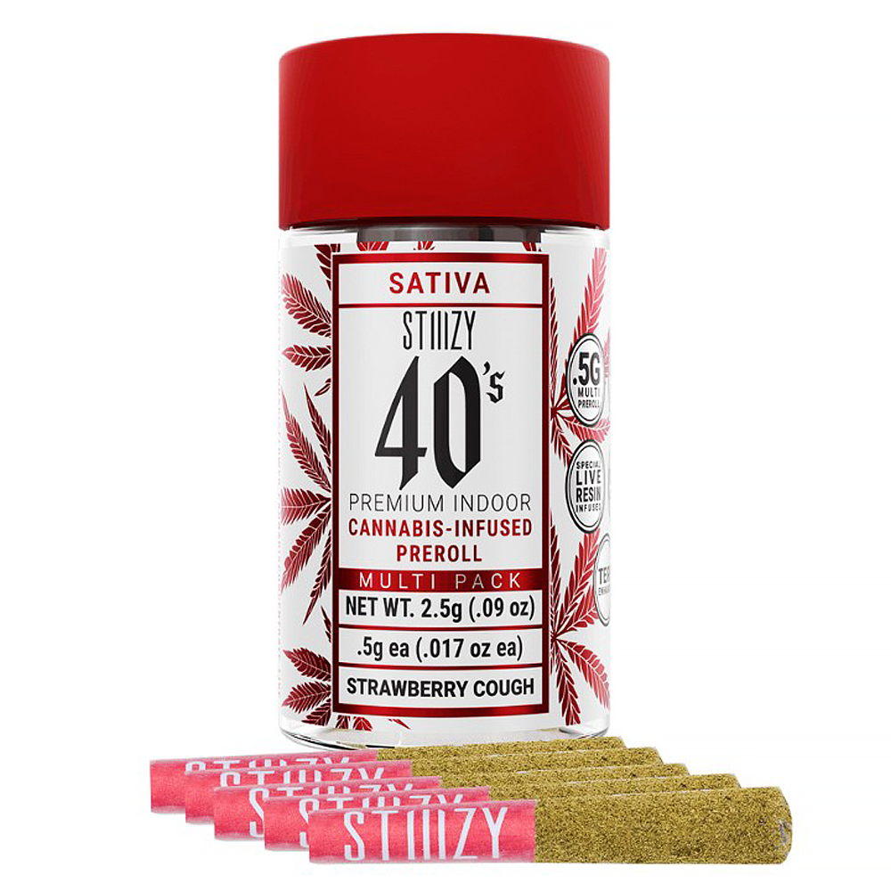 STIIIZY Pre-Roll Strawberry Cough 40's 5pk - 2.5G