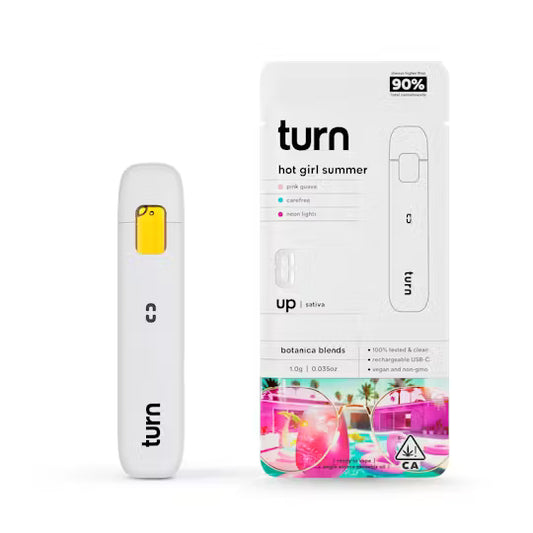 turn 2.0g AIO | hot girl summer | Sativa | DIsposable | botanica blends | up |