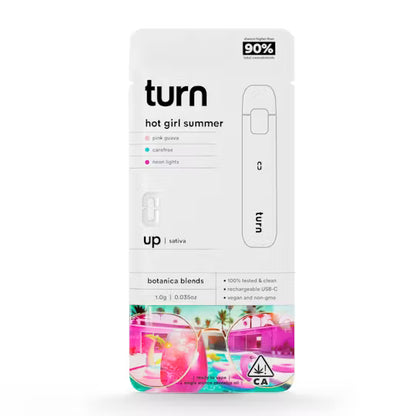 turn 2.0g AIO | hot girl summer | Sativa | DIsposable | botanica blends | up |