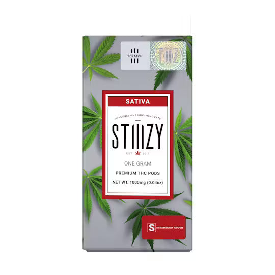 STIIIZY - Vape Cartridge - STRAWBERRY COUGH 1G Original THC Pod - STIIIZY