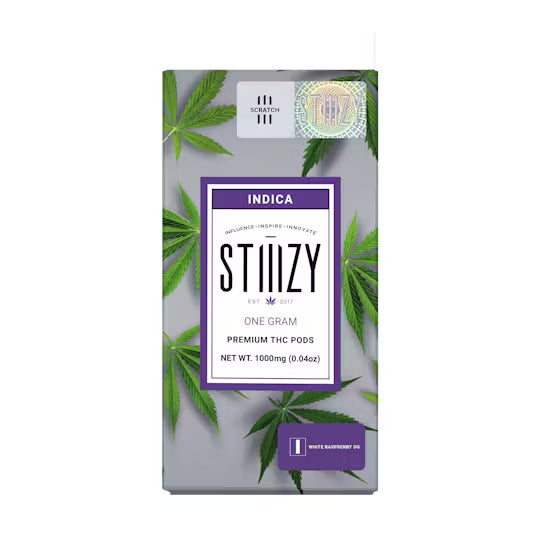 STIIIZY - Vape Cartridge - WHITE RASPBERRY 1G Original THC Pod - STIIIZY