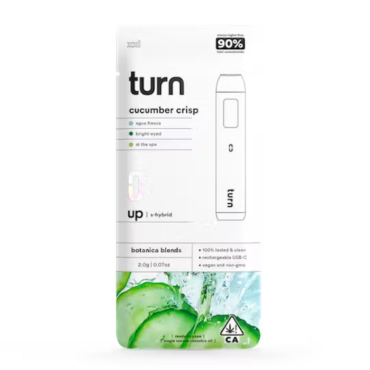 turn 2.0g AIO | cucumber crisp | Hybrid | Disposable | botanica blends | up |