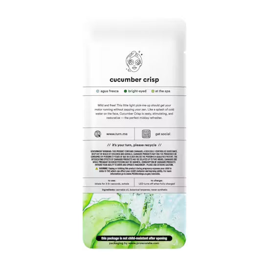 turn 2.0g AIO | cucumber crisp | Hybrid | Disposable | botanica blends | up |